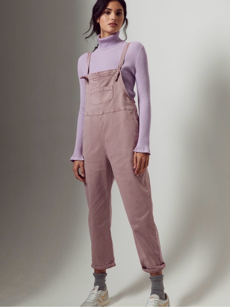 Anthropologie Pilcro Relaxed Everyday Overalls Blush Pink Mauve Cotton Small
